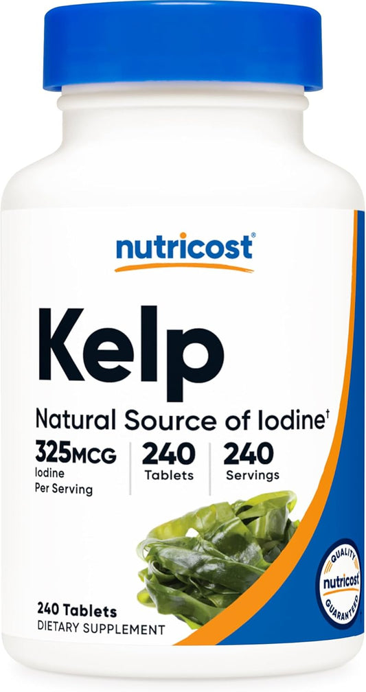 Nutricost Kelp Tablets 325mcg Iodine 240 Tablets Non-GMO Gluten Free Supplement