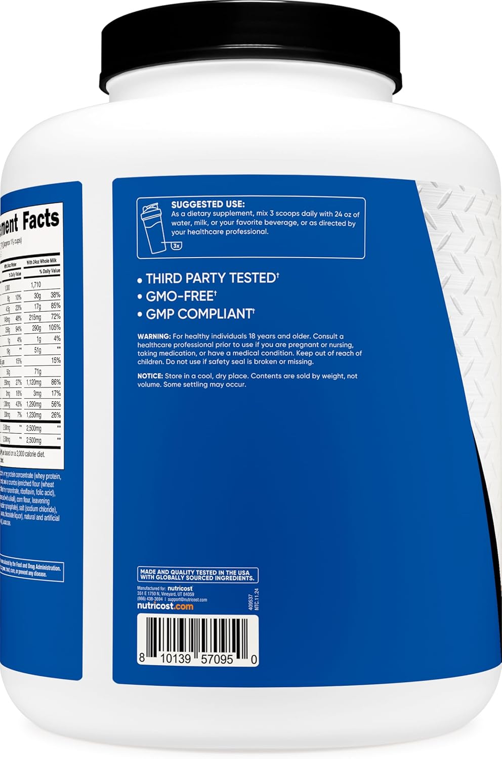 Nutricost Mass Gainer Cookies N Cream Flavor - 6.9 LBS with 50g Protein Per Serving - Non-GMO