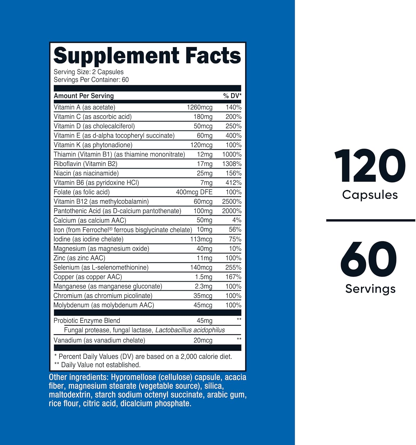 Nutricost Multivitamin with Probiotics - 120 Vegetarian Capsules Loaded with Essential Vitamins & Minerals