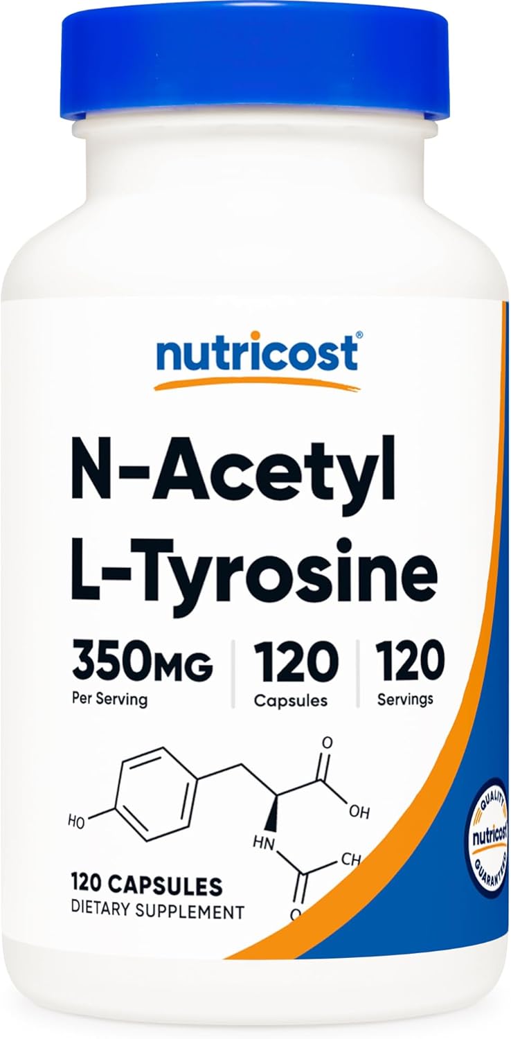 Nutricost N-Acetyl L-Tyrosine (NALT) 350mg - 120 Capsules, Gluten Free & Non-GMO Supplement
