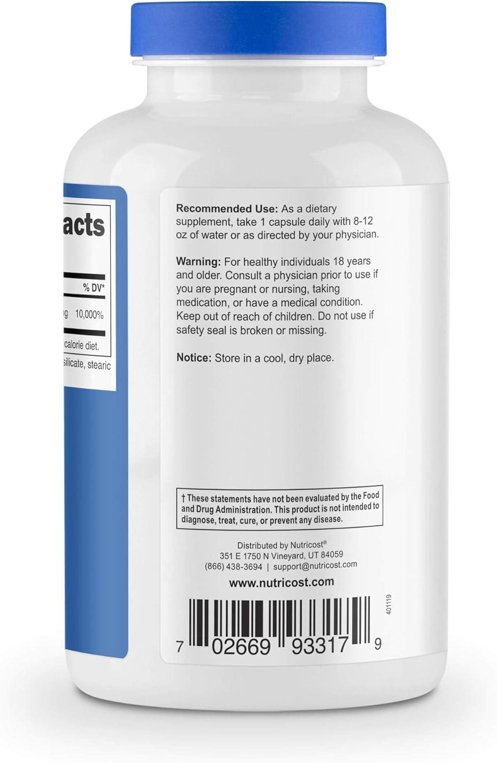 Nutricost Pantothenic Acid (Vitamin B5) 500mg - 240 Capsules, Pack of 2