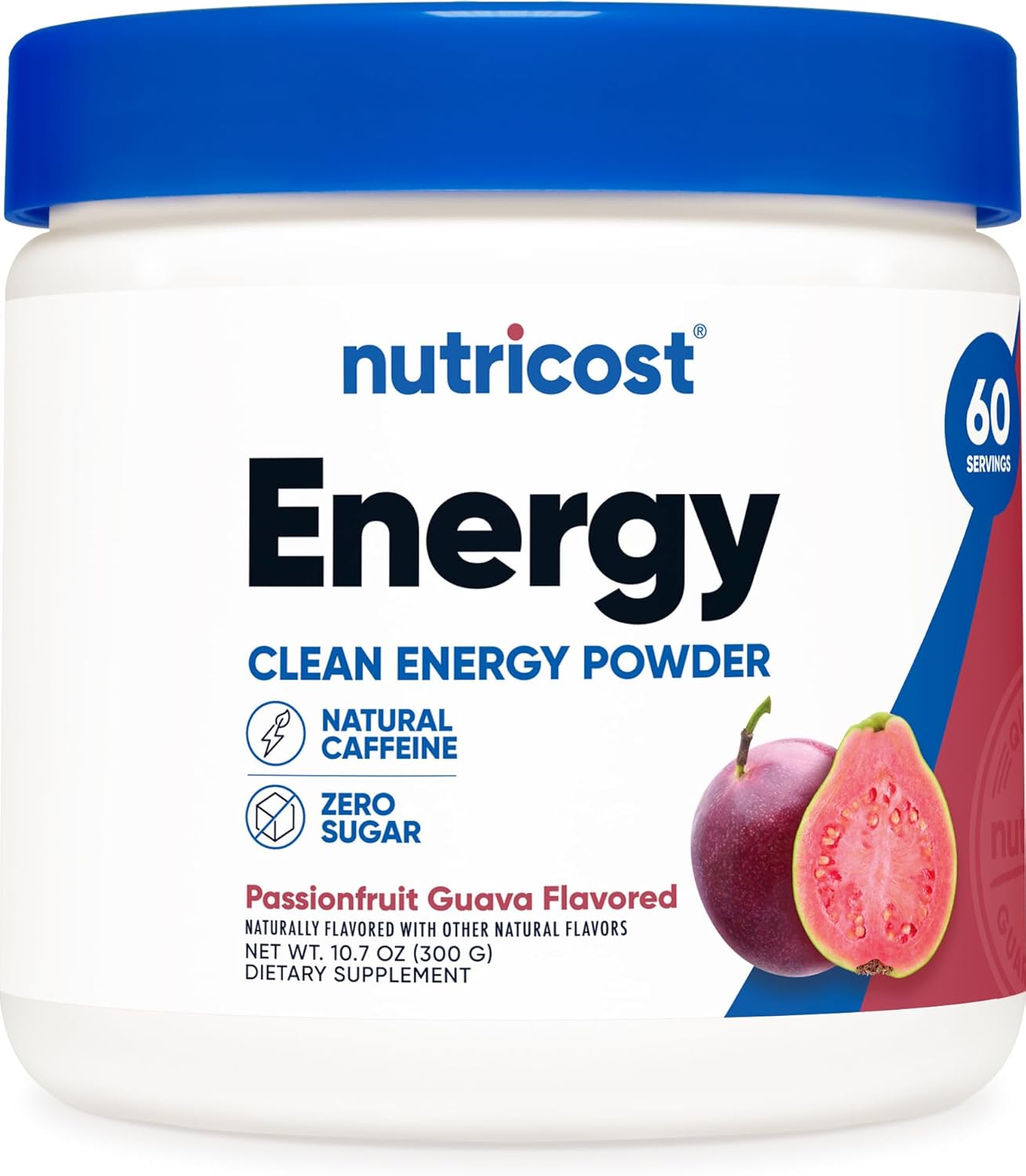 Nutricost Passionfruit Guava Energy Drink Powder - 60 Servings, Pre Workout Supplement with Natural Flavors - Non-GMO, Gluten-Free