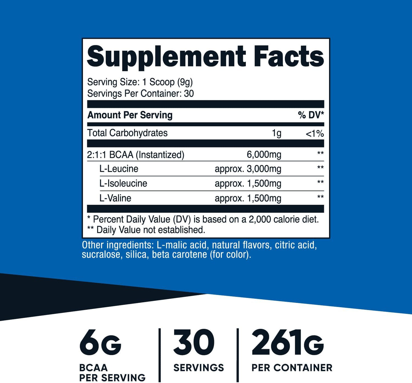 Nutricost Pineapple BCAA Powder - 30 Servings, Optimal 2:1:1 Ratio