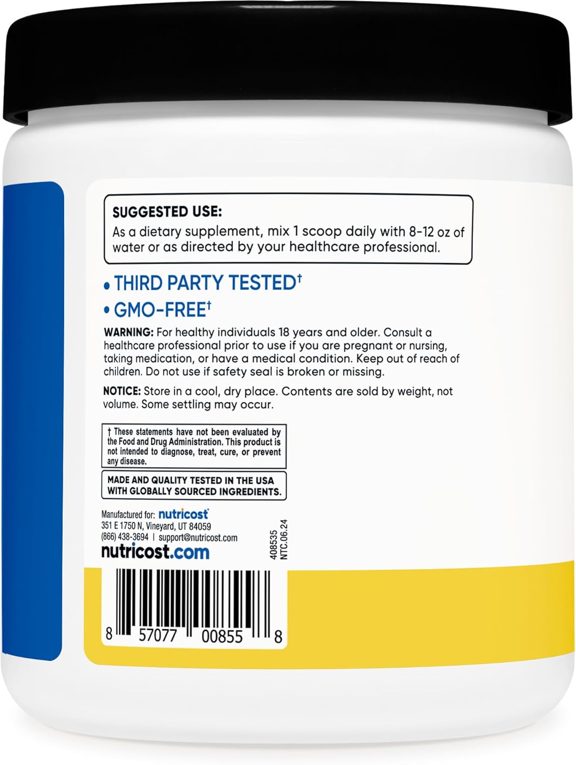 Nutricost Pineapple BCAA Powder - 30 Servings, Optimal 2:1:1 Ratio