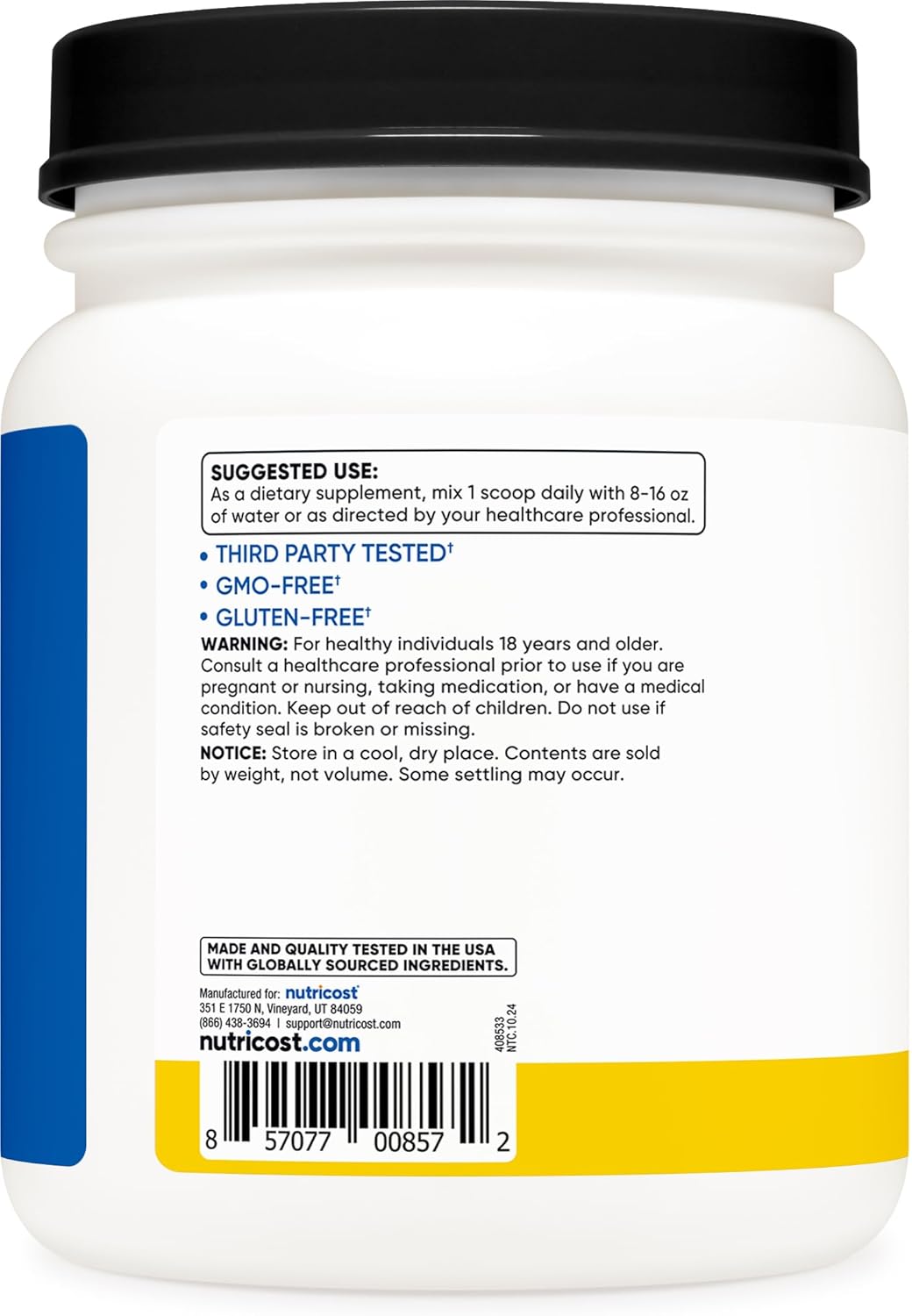 Nutricost Pineapple BCAA Powder - 90 Servings, Optimal 2:1:1 Ratio