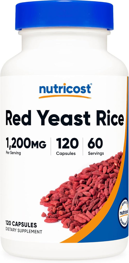 Nutricost Red Yeast Rice 1200mg Capsules - 120 Count, Non-GMO, Gluten Free, Vegetarian Capsules