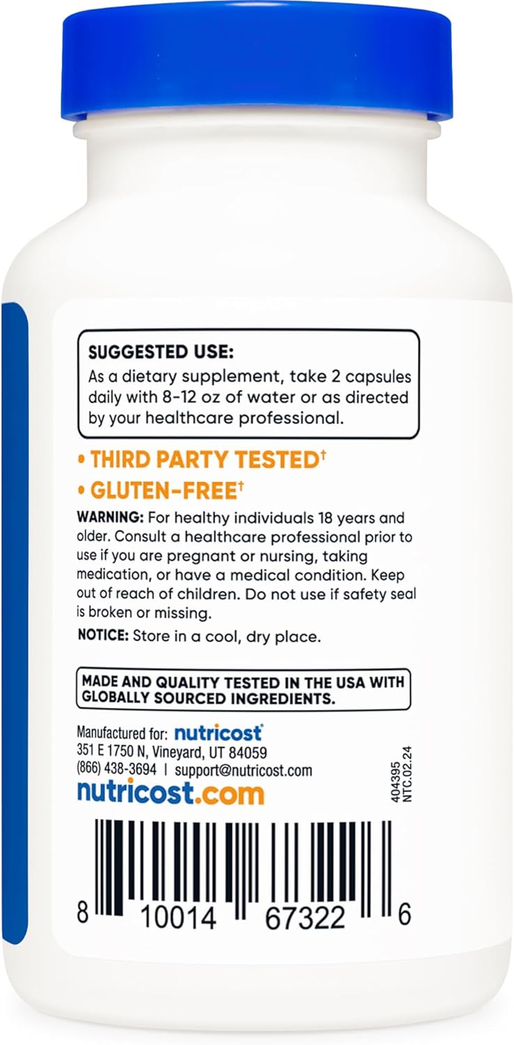 Nutricost Red Yeast Rice 1200mg Capsules - 120 Count, Non-GMO, Gluten Free, Vegetarian Capsules