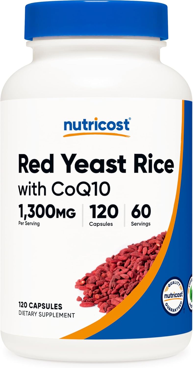 Nutricost Red Yeast Rice with CoQ10 1300mg - 120 Capsules, 60 Servings - Non-GMO, Gluten Free Formula
