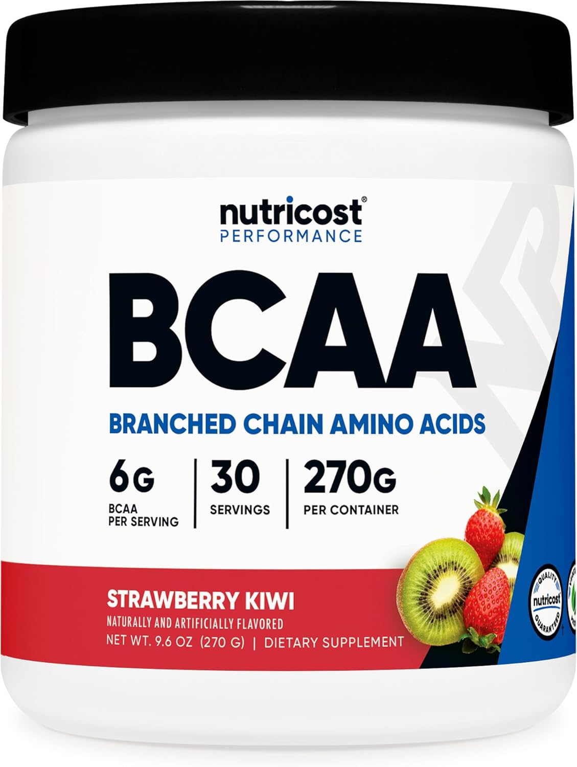 Nutricost Strawberry Kiwi BCAA Powder - 30 Servings, Optimal 2:1:1 Ratio