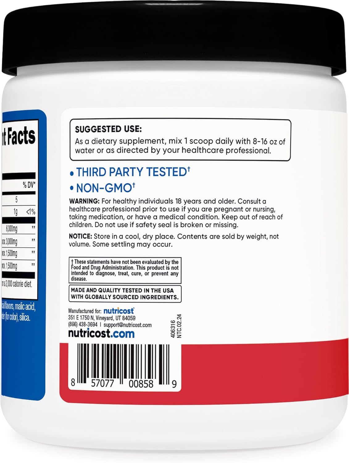 Nutricost Strawberry Kiwi BCAA Powder - 30 Servings, Optimal 2:1:1 Ratio