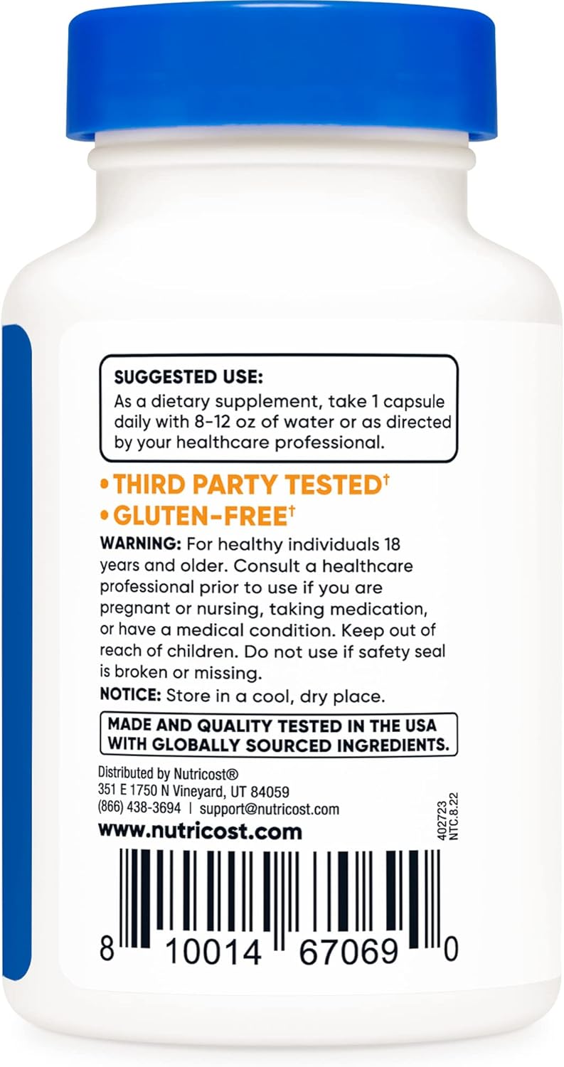 Nutricost Tudca 500mg Capsules - High-Quality Tauroursodeoxycholic Acid Supplement, Gluten-Free - 30 Count