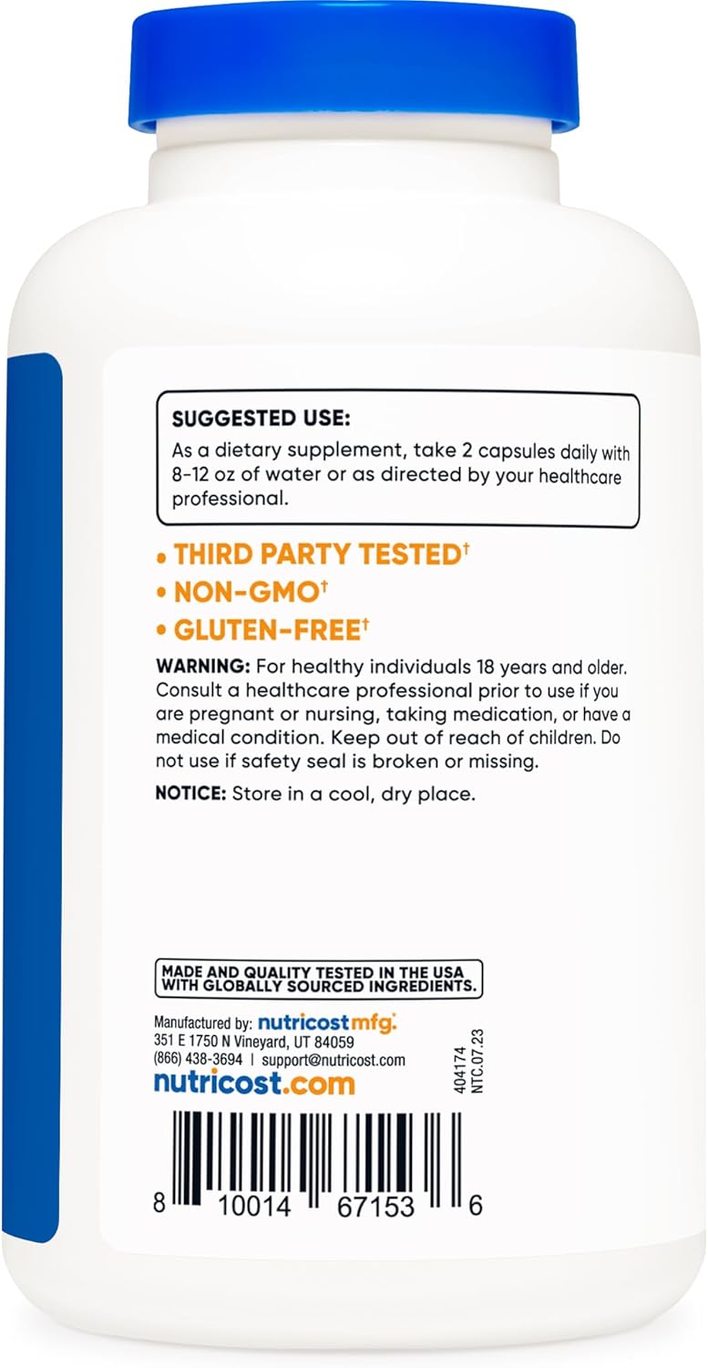 Nutricost Vitamin C and Zinc Capsules - 1000mg Vitamin C, 45mg Zinc - Non-GMO, Gluten Free - 120 Servings