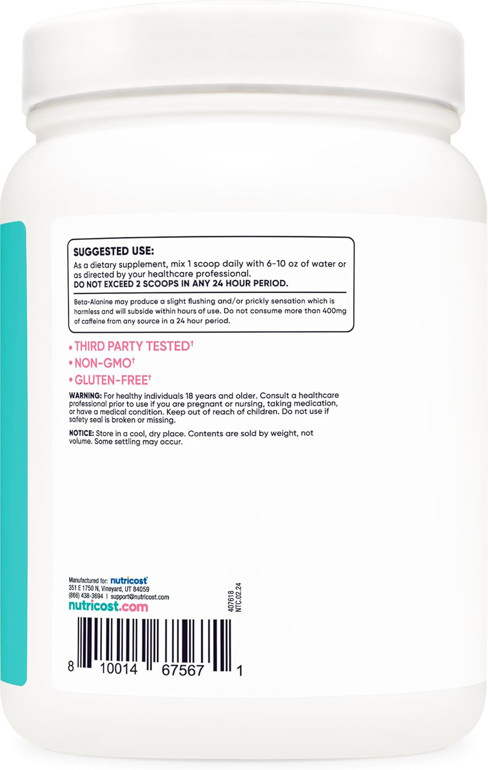 Nutricost Women's Blue Raspberry Pre-Workout Powder - 60 Servings