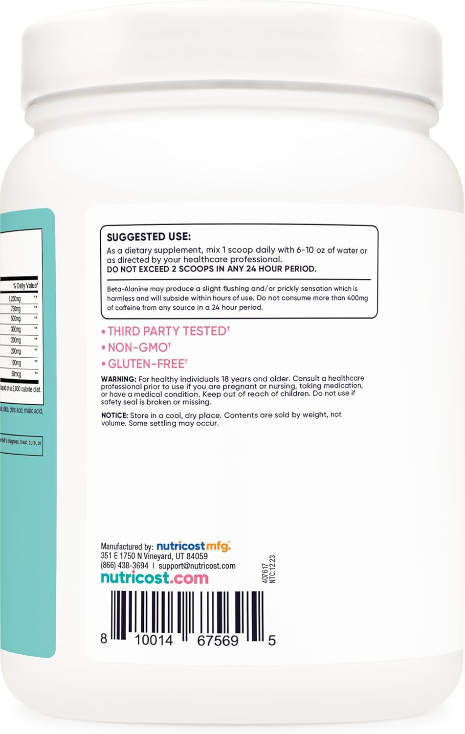 Nutricost Women's Fruit Punch Pre-Workout Powder - 60 Servings