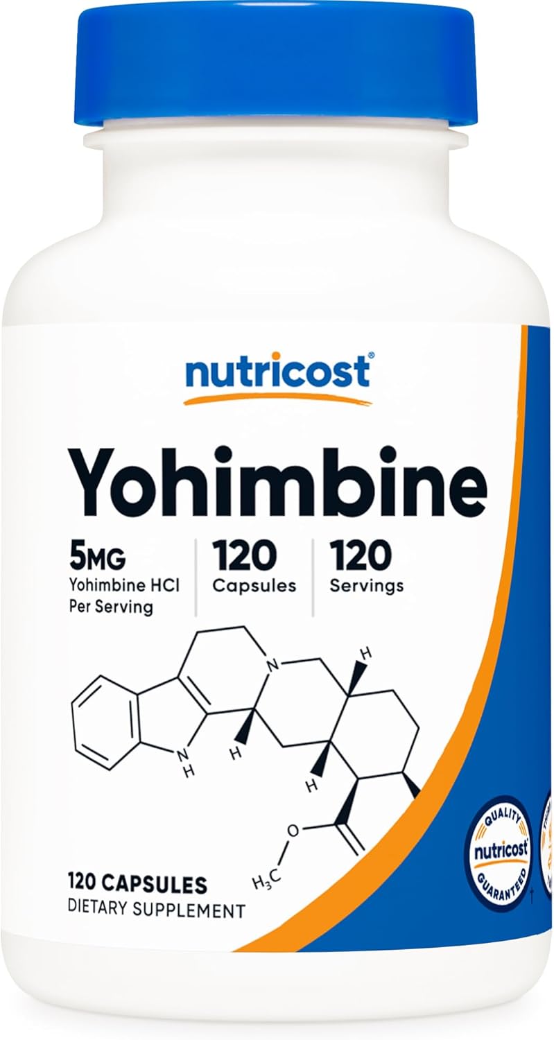 Nutricost Yohimbine HCl Capsules - 5mg, 120 Count, Gluten-Free & Non-GMO