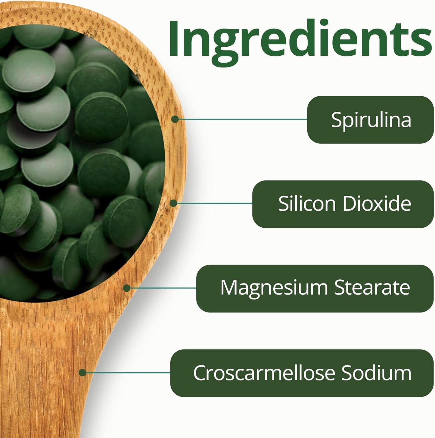 Nutrient-Rich Aimgrow Spirulina Tablets for Energy and Immune Health - Non-GMO, Gluten-Free, 500mg, 300 Tablets, Health Canada Compliant