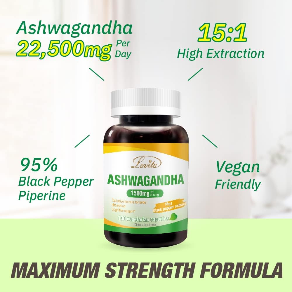 Nutrient-Rich Bundle: Lovita Flaxseed Oil & Ashwagandha Dietary Supplement for Better Nutrition & Well-Being