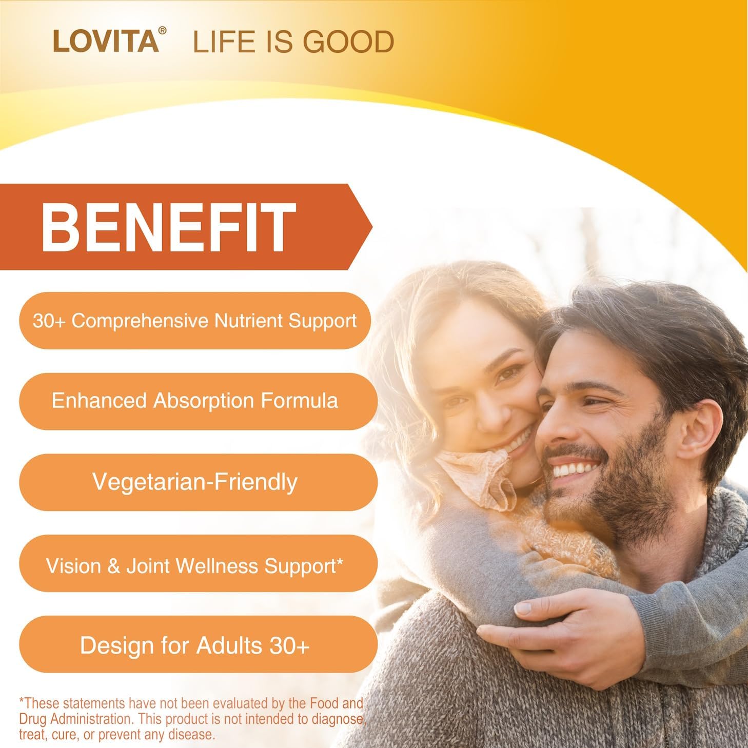 Nutrient-Rich Bundle: Lovita Flaxseed Oil & Premium Multivitamin for Adults 30+ (Vegetarian)