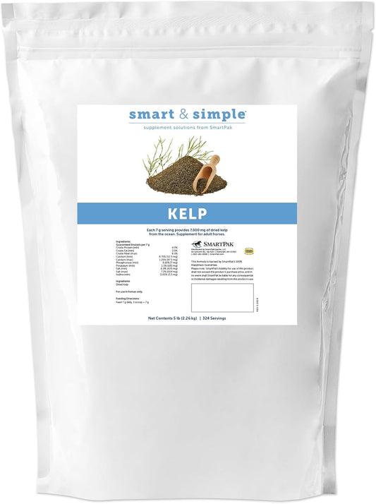 Nutrient-Rich Kelp Meal for Horses | Seaweed Supplement with Minerals and Vitamins | Supports Horse Health | 5lb Pack