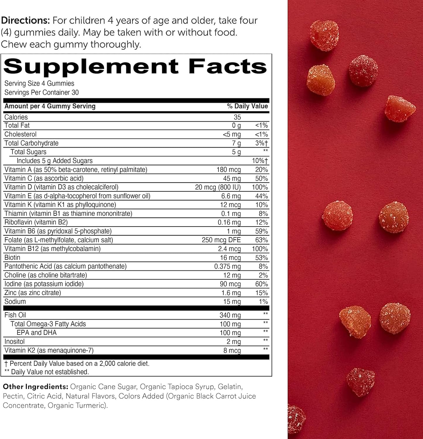 Nutrient-Rich Kids & Teen Guy Multivitamin Gummies with Omega 3 Fish Oil EPA/DHA