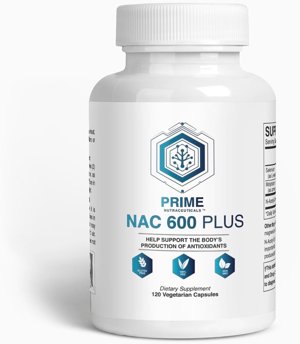Nutrient-rich Prime NAC 600 mg Supplement for Lung, Liver, Immune, Cognitive, & Respiratory Health - with Selenium & Molybdenum