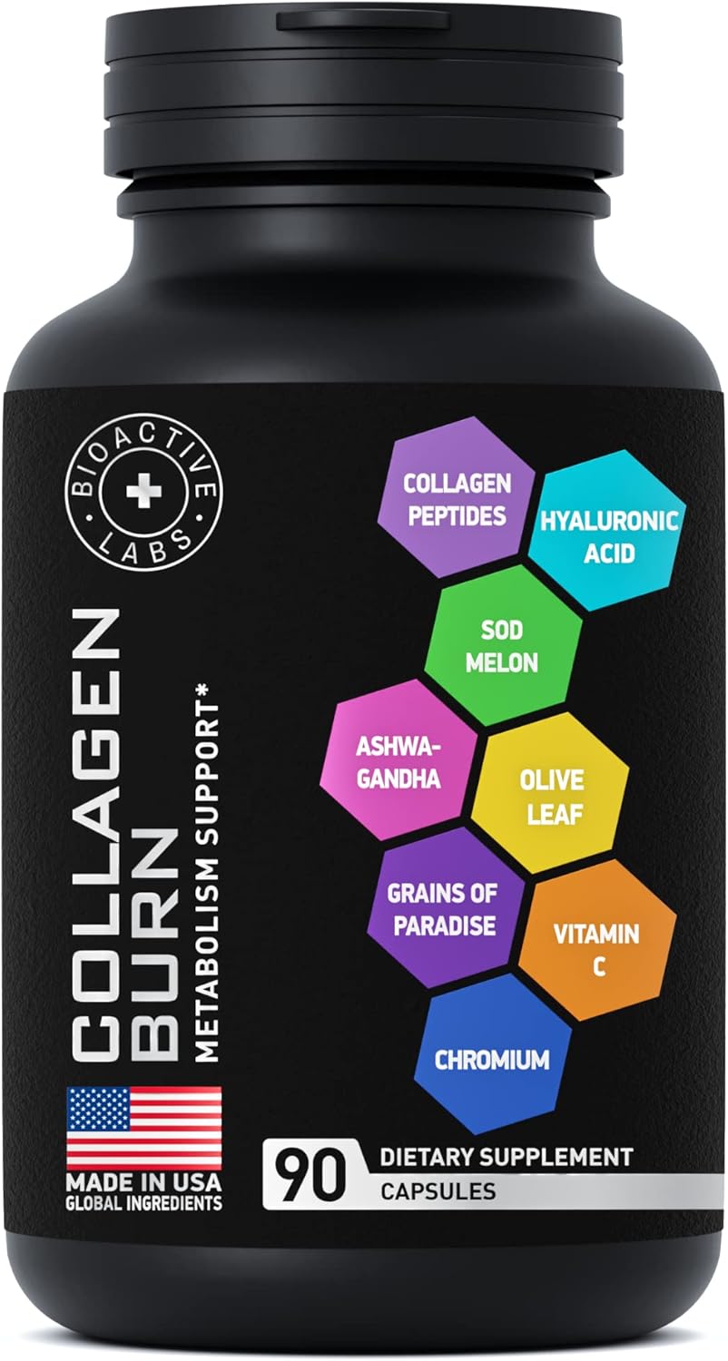 Nutrient-Rich Thermogenic Multi Collagen Capsules with Hyaluronic Acid - Type I, II, III, V, X - 2-Pack, 180 Capsules