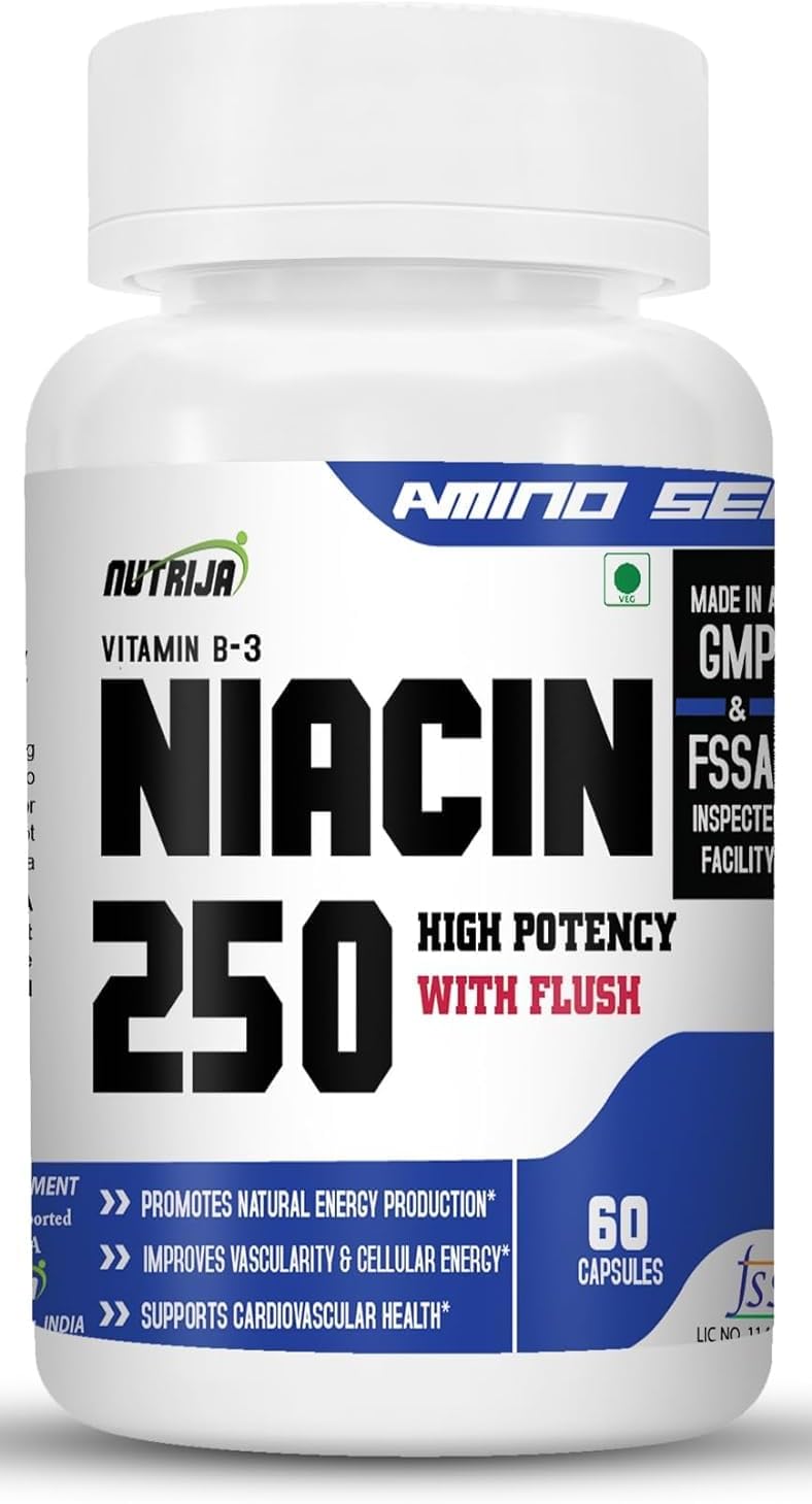 NutriJa Niacin 250 MG Capsules for Heart Health and Energy Support