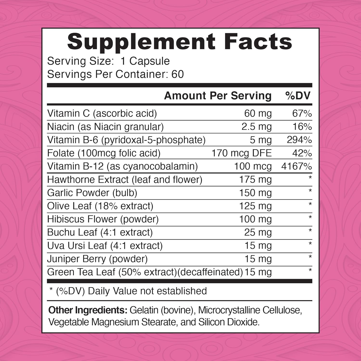 Nutrilife Plus Blood Pressure Support Supplement with Hawthorne Extract, Vitamin C, Folate, and Garlic Powder - Supports Heart Health and Circulation