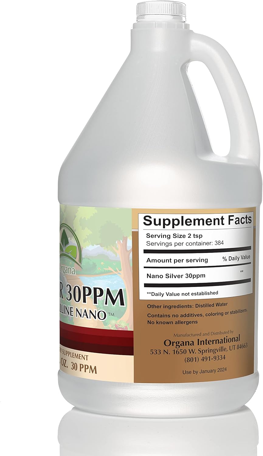 NutriNoche Organa Colloidal Silver - 30 PPM - One Gallon Size