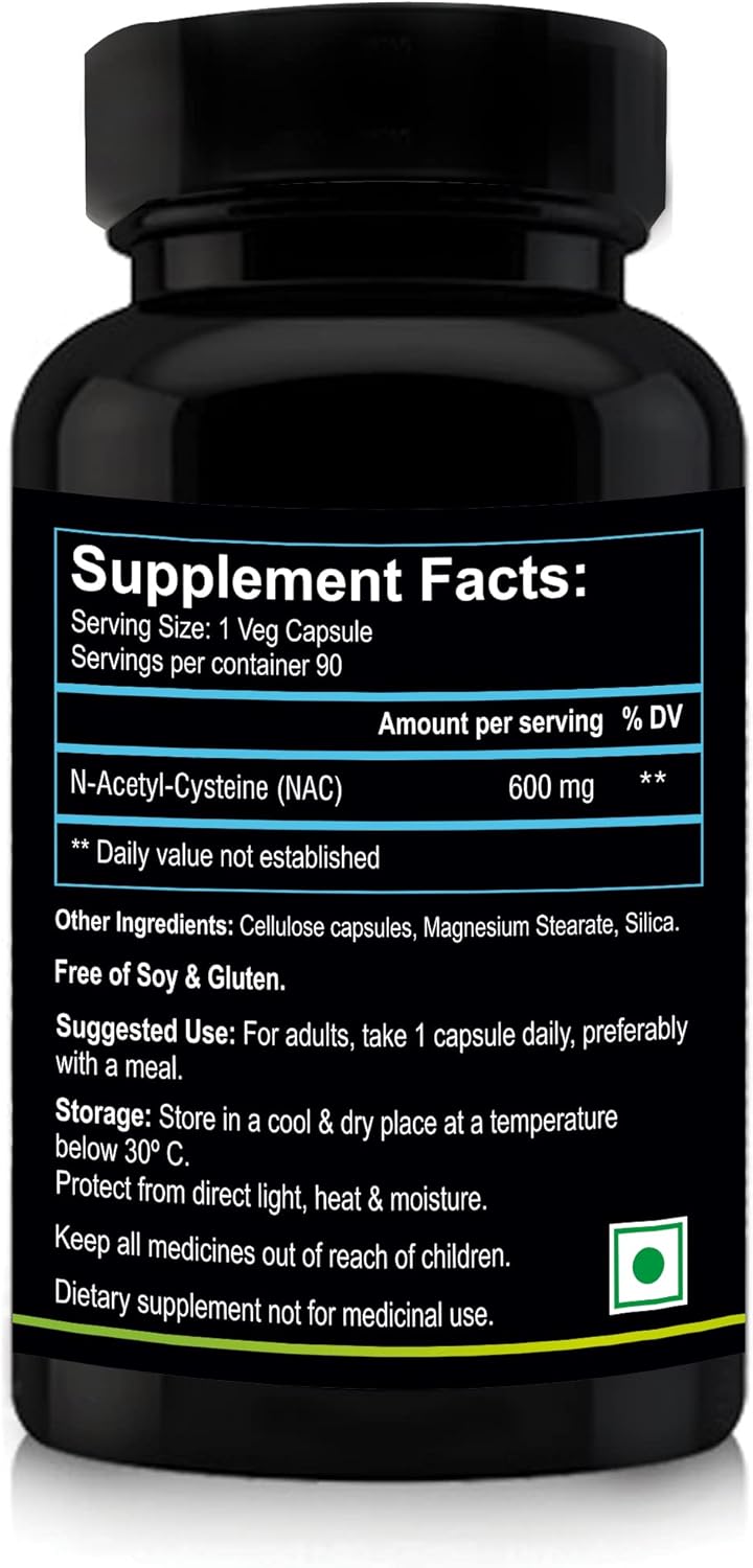 Nutriosys Cysteine 600mg - 90 Vegetarian Capsules for Immune System Support