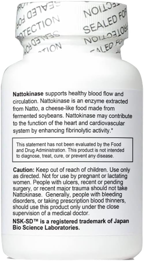 NutriStand Nattokinase 2,000 Units Capsules - Cardiovascular Superfood, Made in USA with NSK-SD Nattokinase - Original Japanese Brand