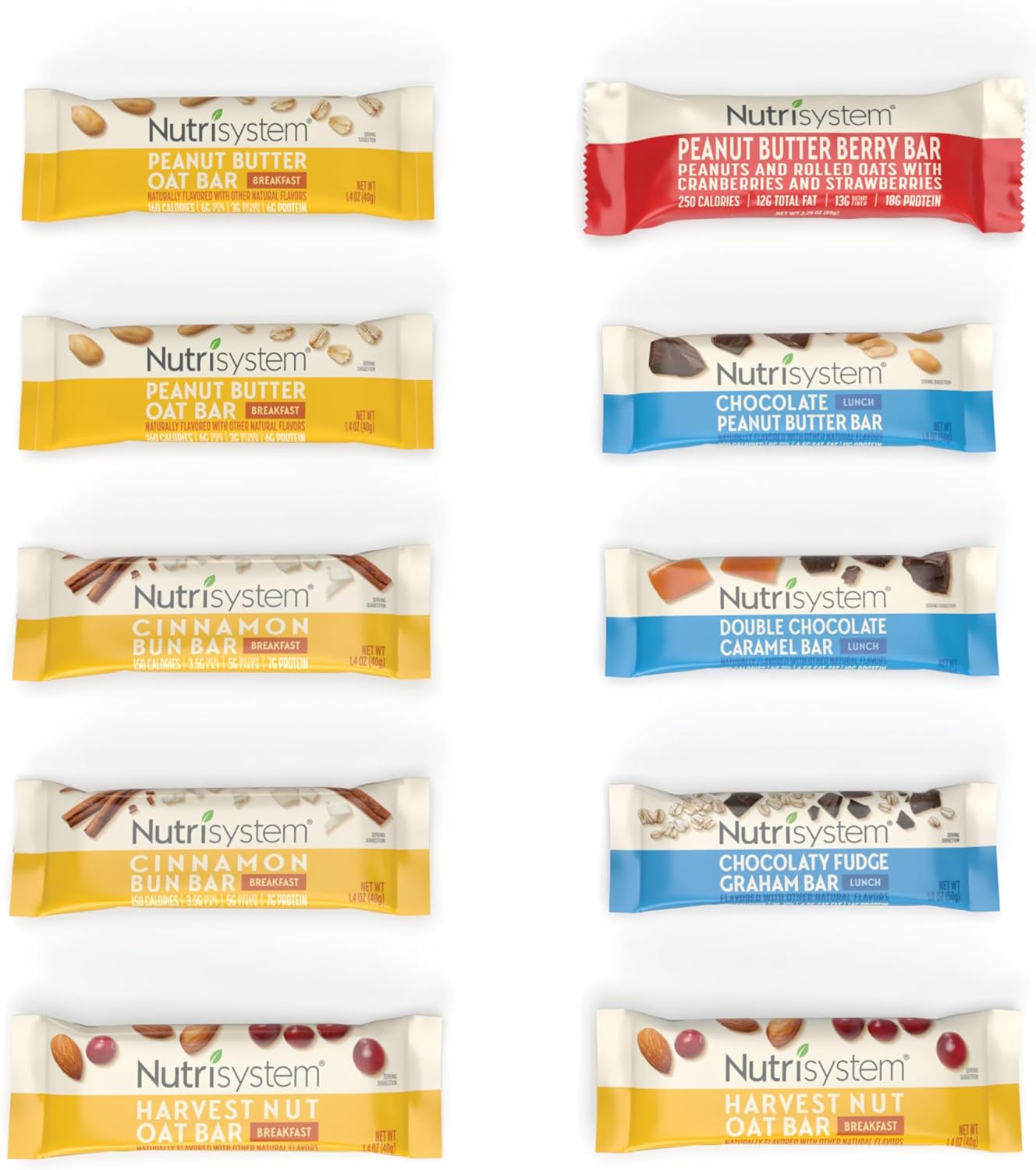 Nutrisystem® Slimming Formula Breakfast and Lunch Bar Variety Pack - 10 Bars