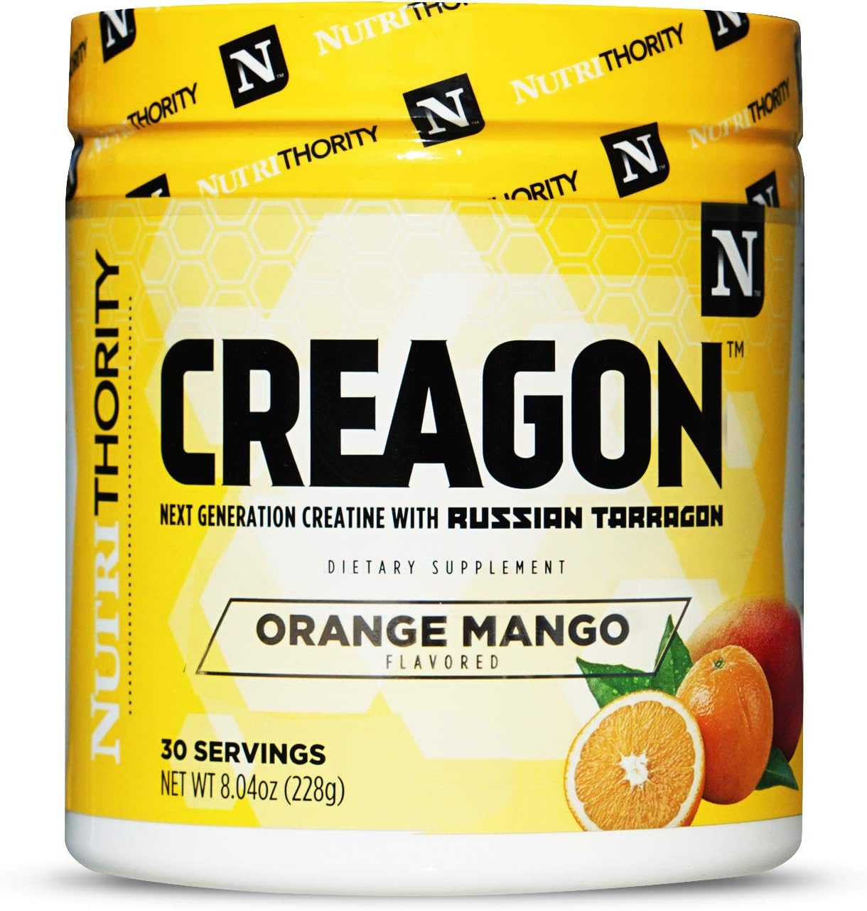 Nutrithority Creagon Next Generation Creatine Orange Mango 30 Servings - Muscle Recovery Drink with Russian Tarragon for Post-Workout Strength and Gains