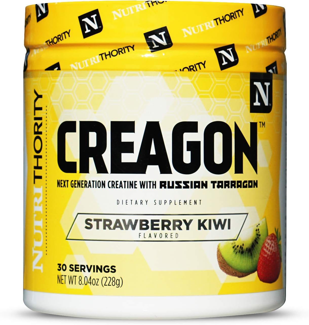 Nutrithority Creagon Strawberry Kiwi: Muscle Recovery Drink with Russian Tarragon Creatine - 30 Servings for Building Strength and Gains
