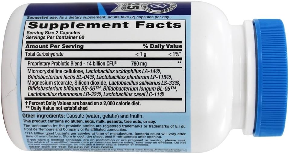 Nutrition Now PB 8 Probiotic Acidophilus Capsules - 240 Count Pack