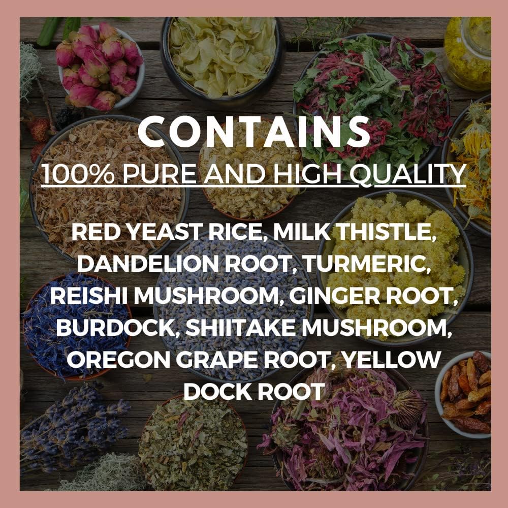 Nutrition Red Yeast Rice with Liver Support | 1,000mg, 60 Vegan Capsules Herbal Supplement | Non-GMO, Gluten-Free, Dairy-Free