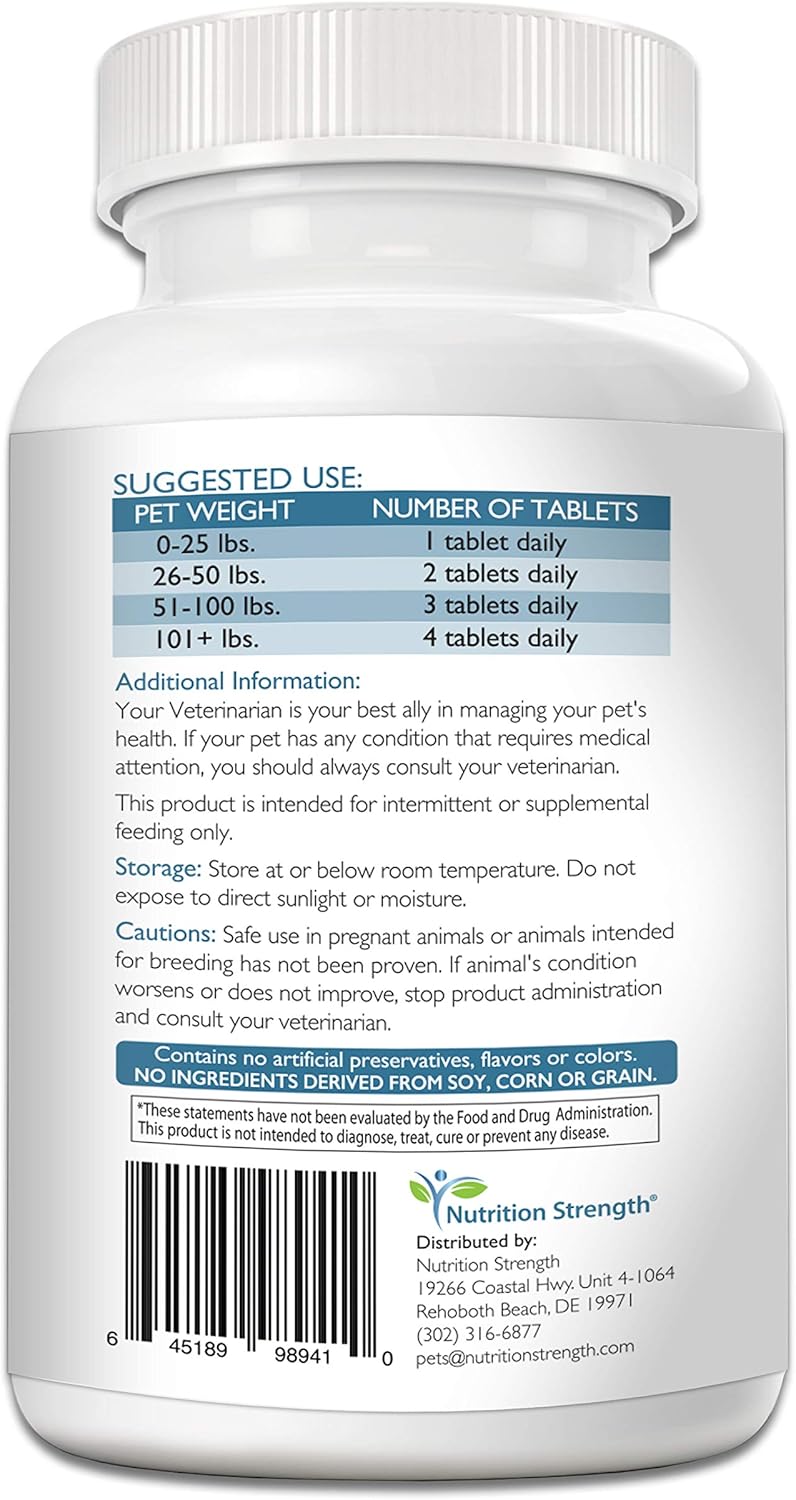 Nutrition Strength Dog Multivitamins: Daily Vitamin & Mineral Support, 120 Chewable Tablets, Immune Health Boost