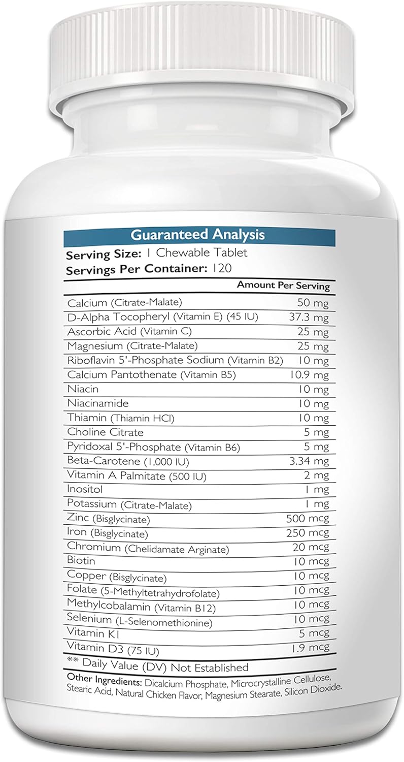 Nutrition Strength Dog Multivitamins: Daily Vitamin & Mineral Support, 120 Chewable Tablets, Immune Health Boost