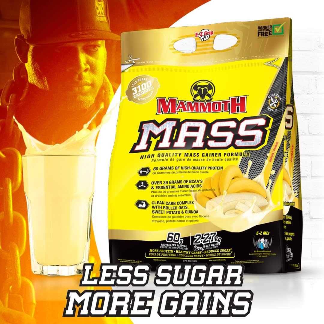 Nutritional Mammoth Mass Supplement - 5 lbs, 2.2kg Banana Flavor - Interactive Formula