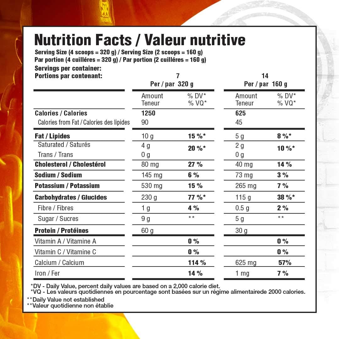 Nutritional Mammoth Mass Supplement - 5 lbs, 2.2kg Banana Flavor - Interactive Formula