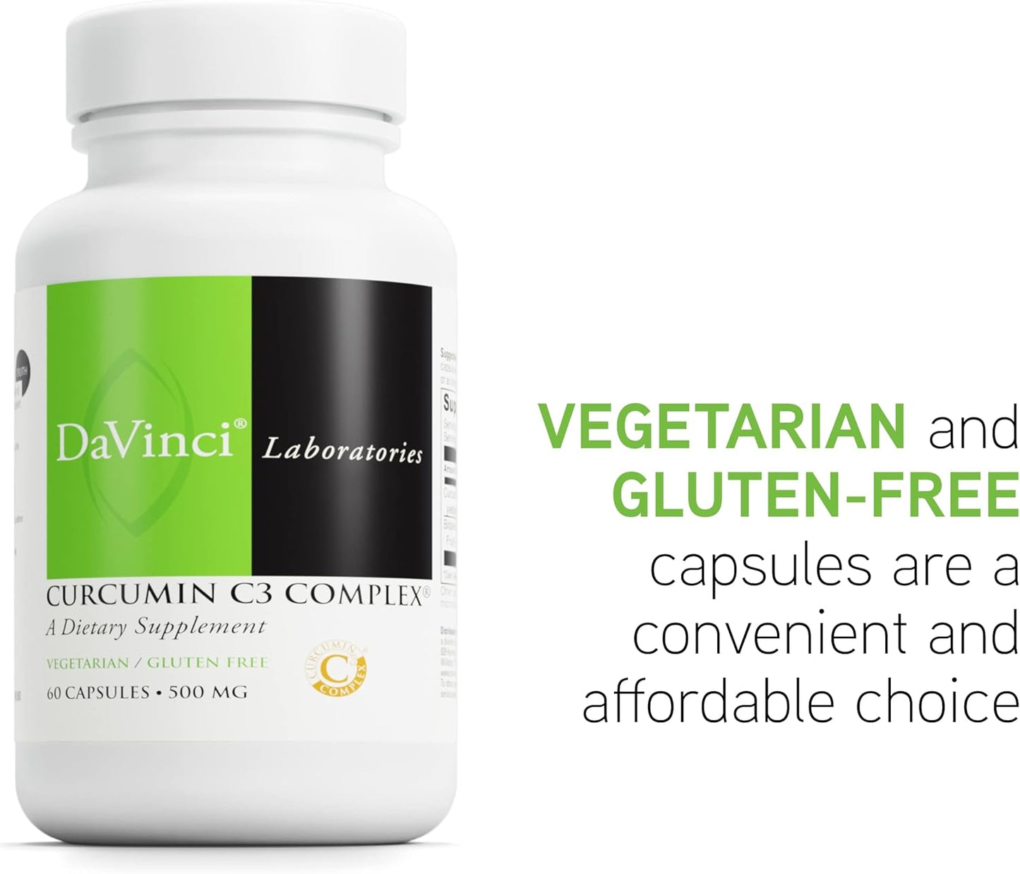 Nutritional Supplement for Gallbladder and Liver Support - Curcumin C3 Complex with Curcuminoids and Bioperine - Gluten-Free - 60 Vegetarian Capsules