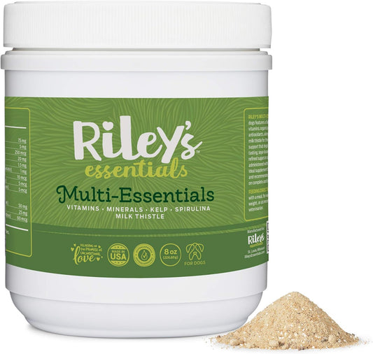 Nutritional Support Powder for Dogs with Vitamins, Minerals, Spirulina, Kelp, and Milk Thistle - Puppy and Senior Dog Multivitamin - 8oz