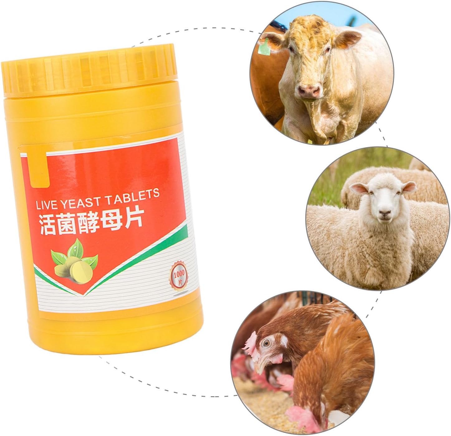 Nutritional Yeast Tablets for Cattle, Sheep, and Poultry - 1000 Counts Yeast Supplement by HEEPDD