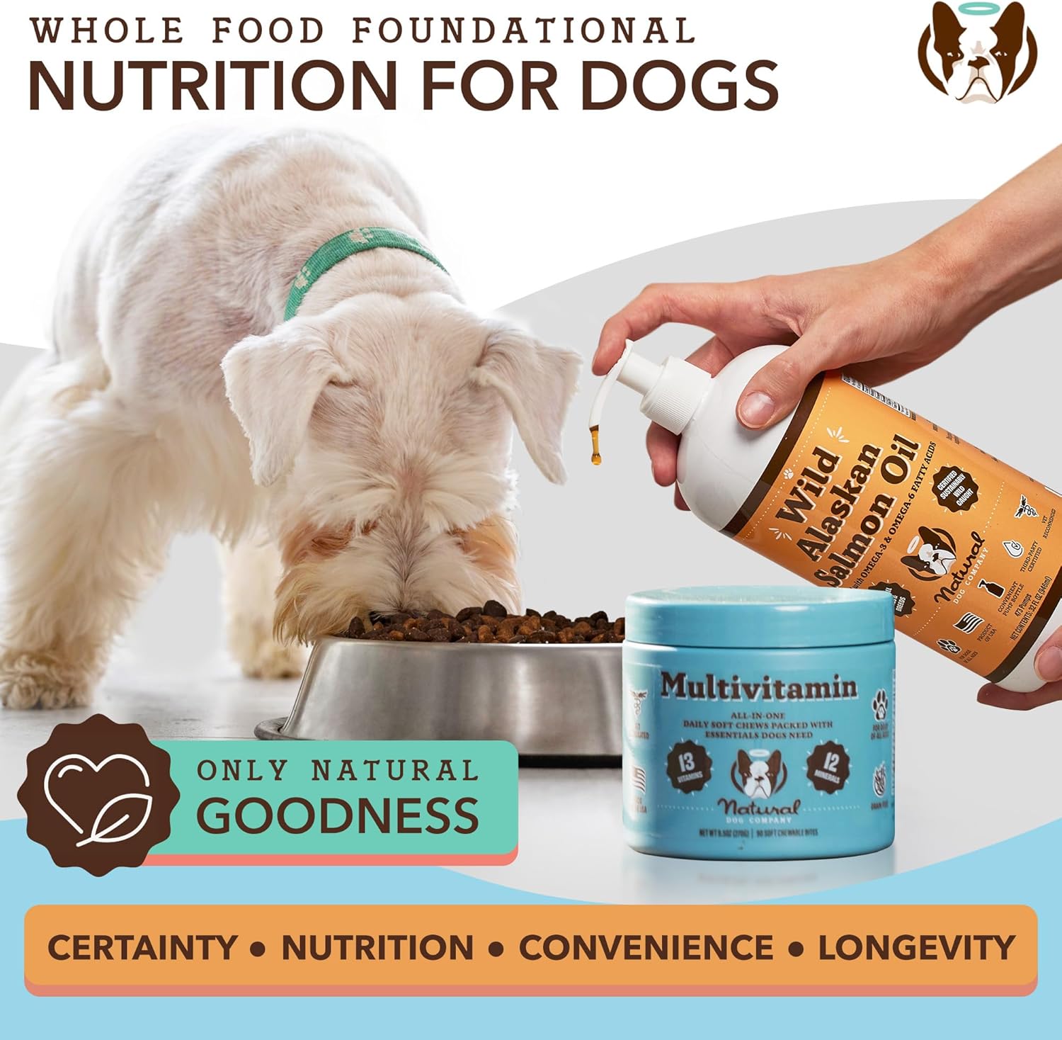 Nutritious Dog Vitamins: Natural Multivitamin Chews (90 pcs) with Peanut Butter & Bacon Flavor, Supports Immune System & Antioxidant, All Ages & Breeds