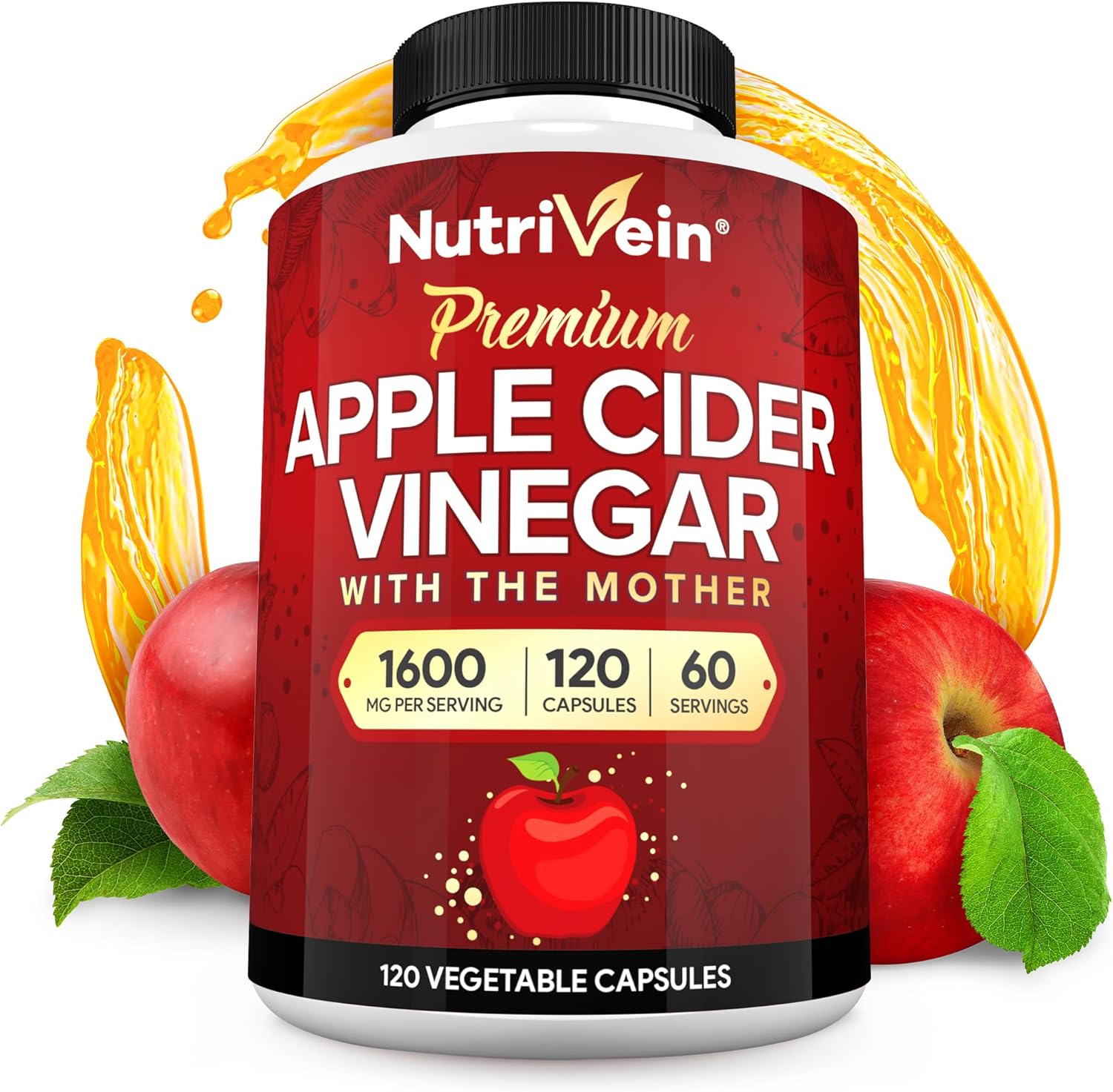 Nutrivein Premium Apple Cider Vinegar & Liposomal Vitamin C Capsules Bundle: High-Absorption Immune Defense & Gut Health Supplements