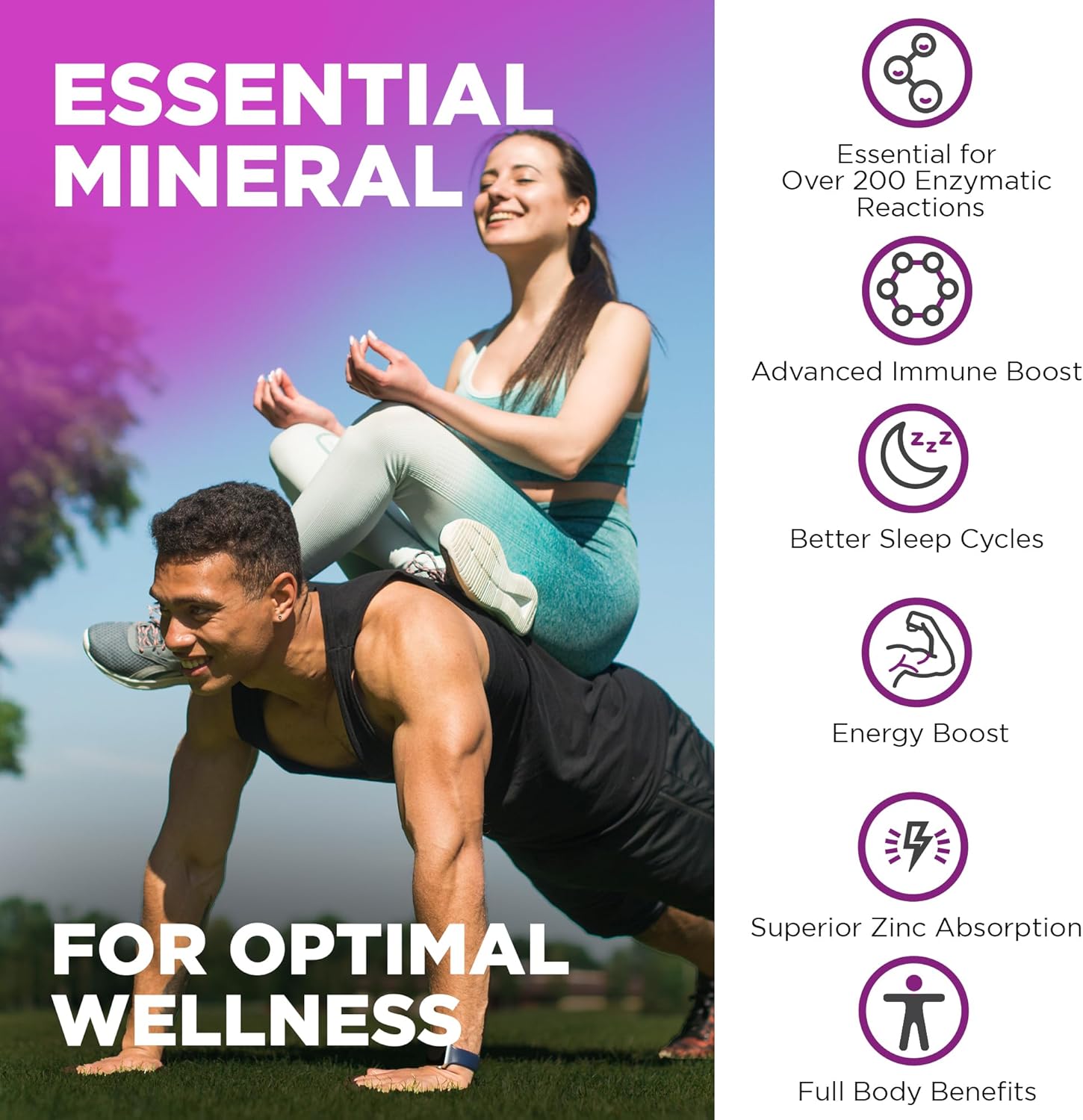 Nutrivein Premium Zinc Picolinate 100mg - 120 Capsules for Immune System Support & Cellular Health - Bioavailable Supplement for Enhanced Absorption