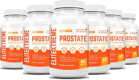NutriWave ELITEXTREME PROSTATE Supplements for Men - Saw Palmetto Extract for Prostate & Urinary Health - Non-GMO, Made in USA - 60 Caps, 6 Month Supply