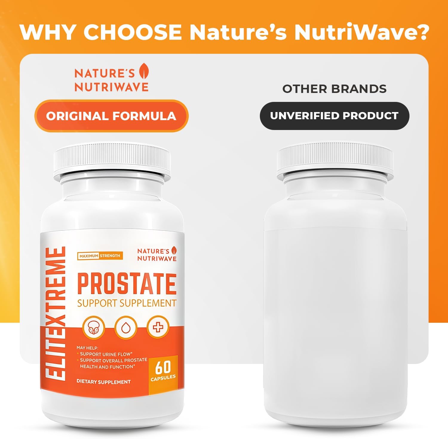 NutriWave ELITEXTREME PROSTATE Supplements for Men - Saw Palmetto Extract for Prostate & Urinary Health - Non-GMO, Made in USA - 60 Caps, 6 Month Supply