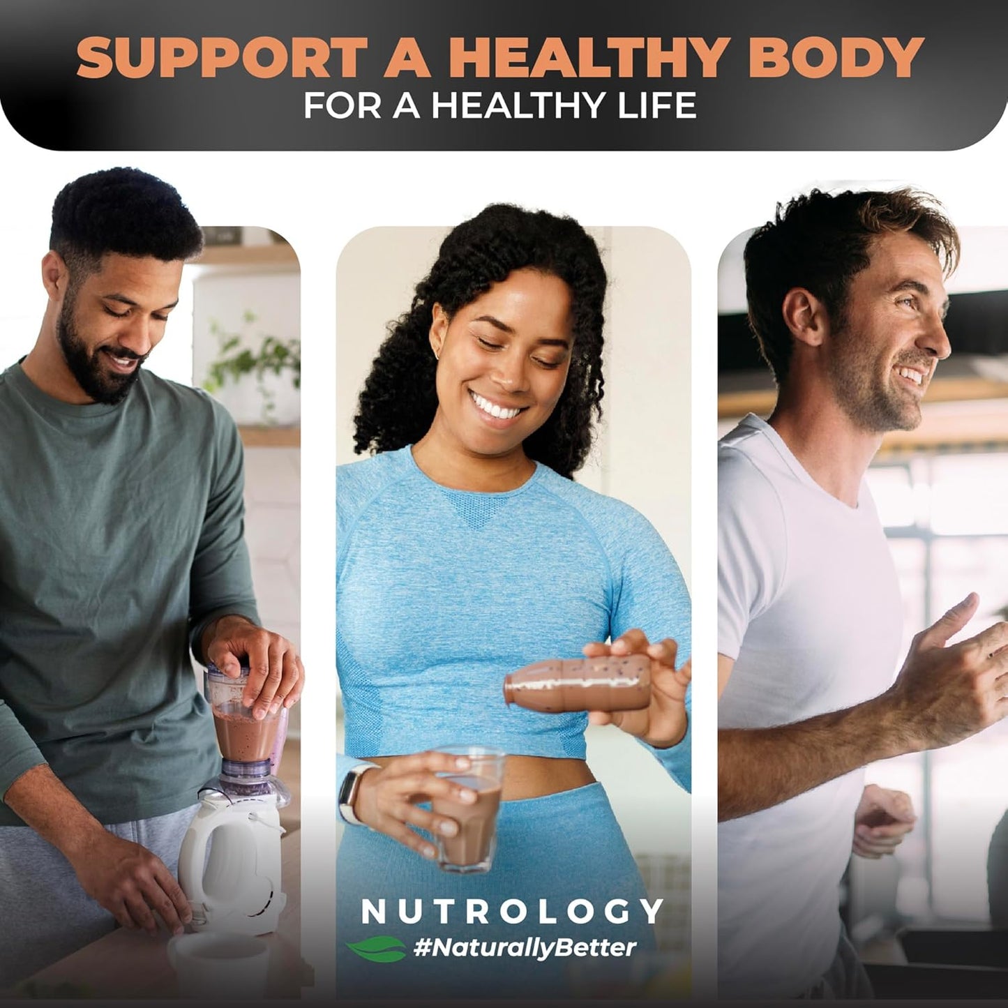 Nutrology TRIPACT 7-in-1 Meal Replacement Shake - Creamy Chocolate Flavor with Grass Fed Whey Protein, Pea, Rice, Greens, Probiotics & BCAAs - Amino Energy - 20 Servings