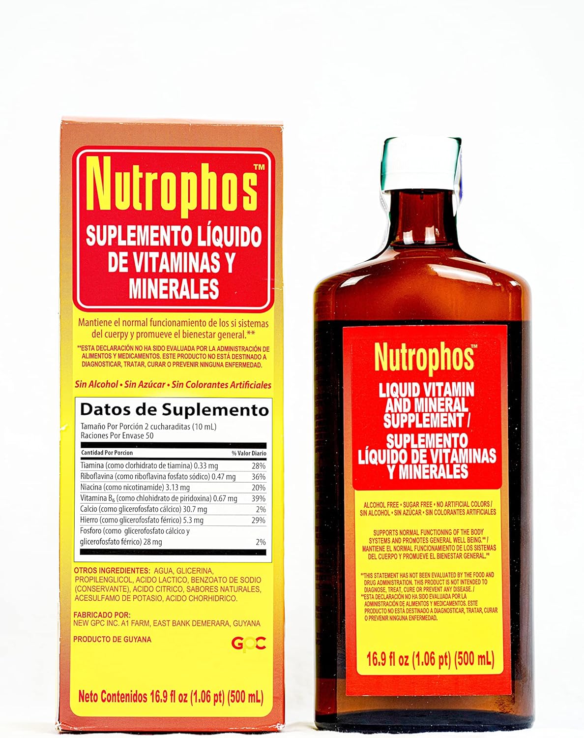 Nutrophos Liquid Dietary Supplement with B Vitamins and Minerals - 500ml Bottle